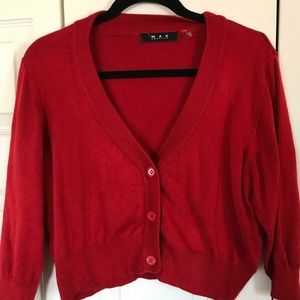MAK Cropped Red Cardigan - 1X (see description)